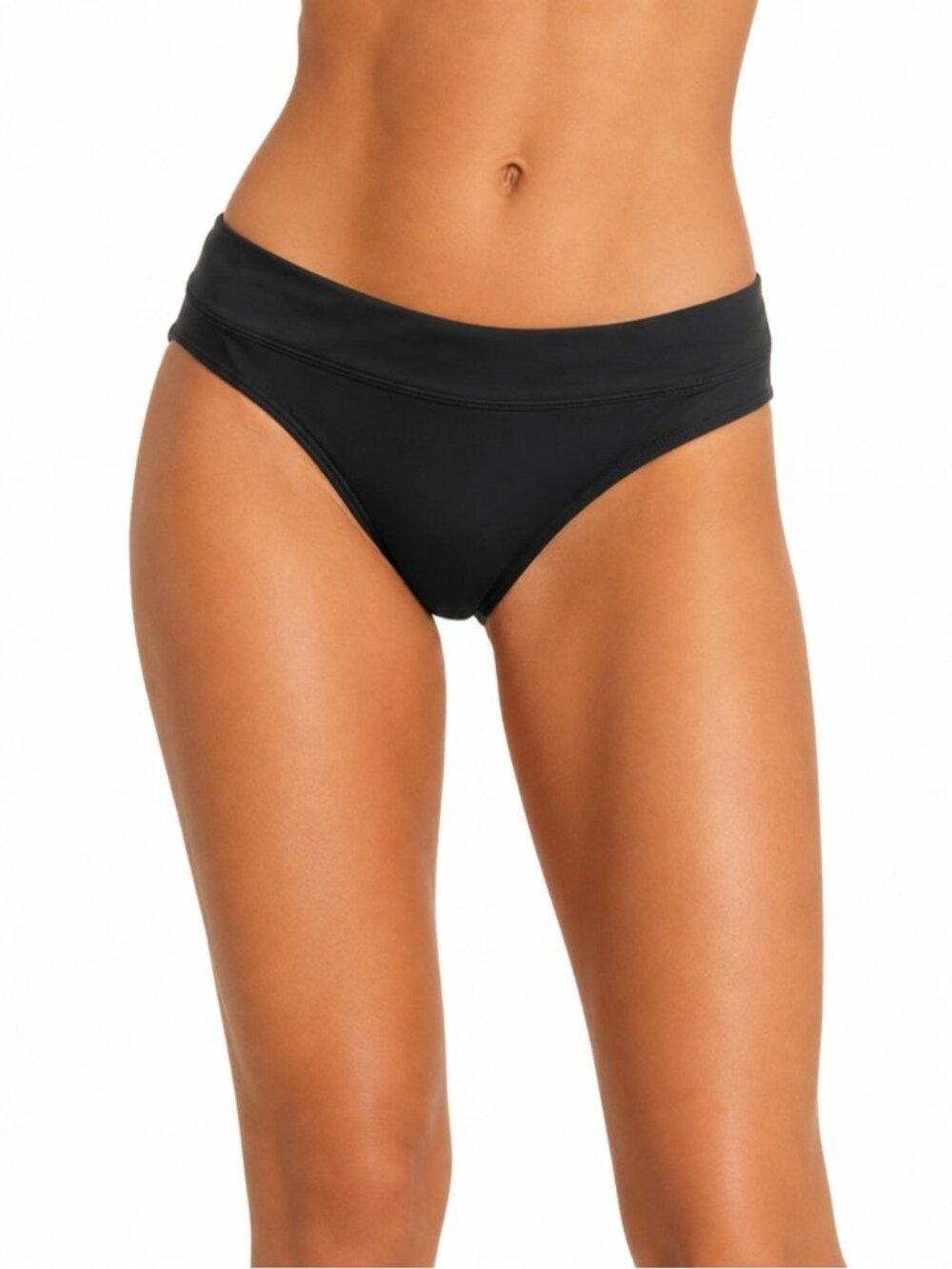 Nike Swim Black Bikini Bottom Size Large NWT Athletic Moderate Coverage Solid